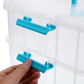 JUXYES storage for small items like beads, cosmetics, and office supplies.