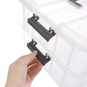 JUXYES top carry handle links boxes for convenient all-in-one transport.