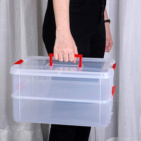 Top carry handle lets you move both boxes together.