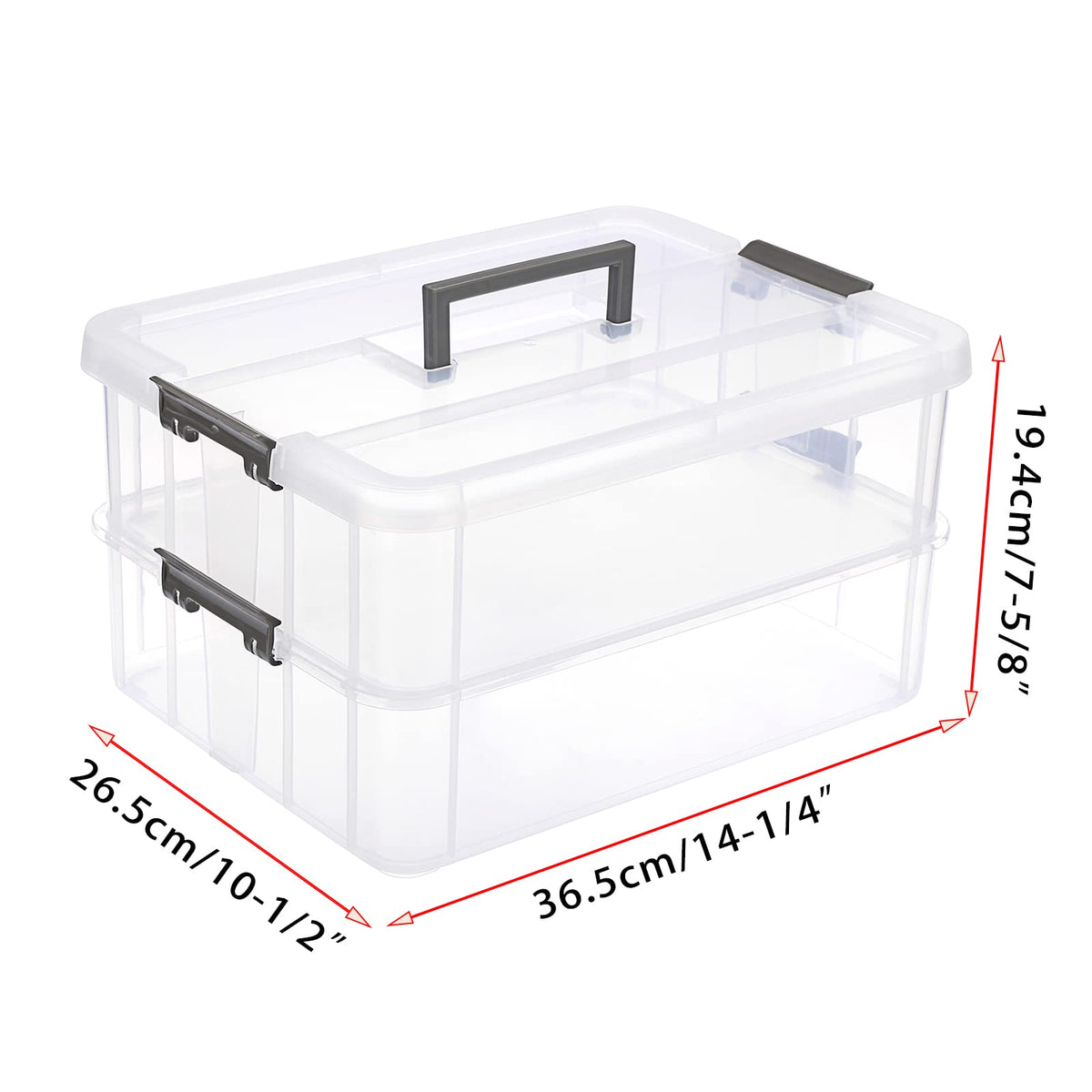 JUXYES transparent stack box offers clear visibility of contents.