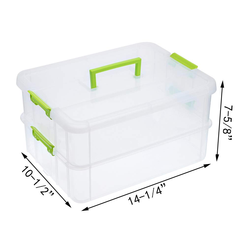 JUXYES transparent stack storage bin shows contents at a glance