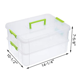 JUXYES transparent stack storage bin shows contents at a glance