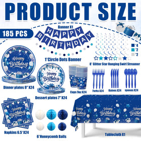JVORFDG blue-silver dessert plates add color to treats and easy disposal