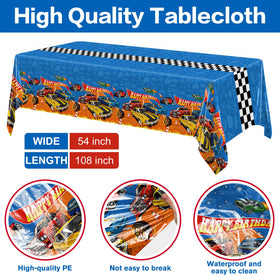 JVORFDG race car banner sets the party mood with energetic style