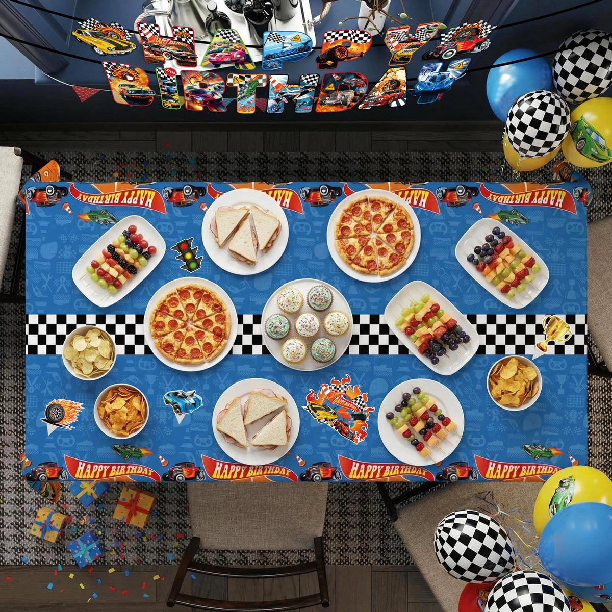 JVORFDG race car cake topper crowns the cake with speed-inspired charm