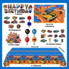 JVORFDG race car tablecloth adds festive flair and quick cleanup