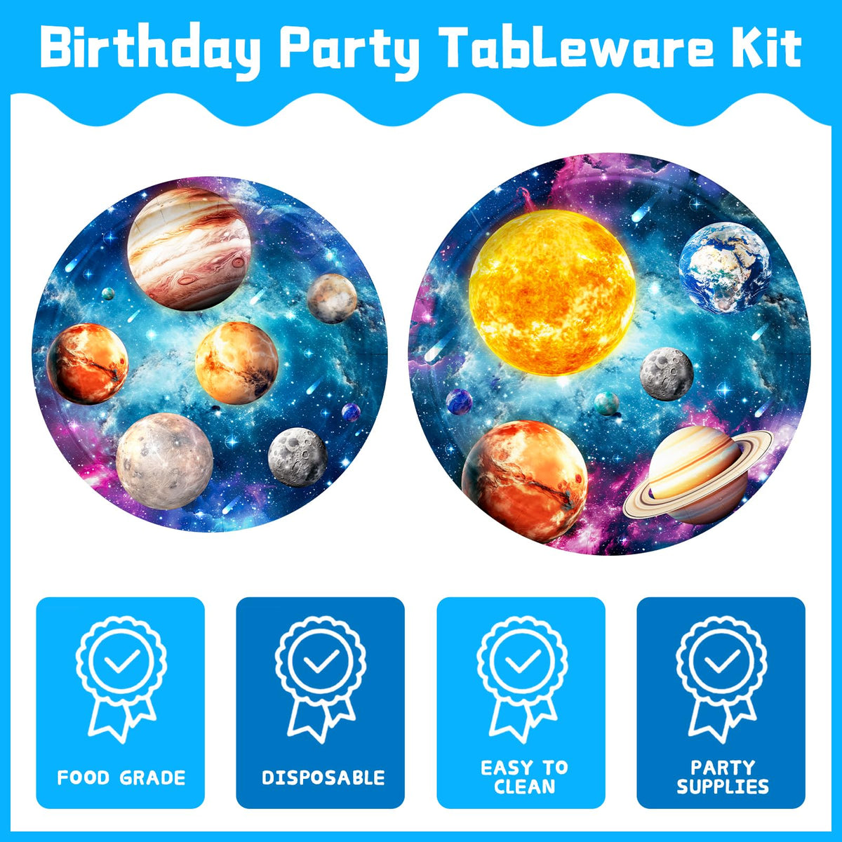 JVORFDG disposable cups bring colorful galaxy vibes to the party.