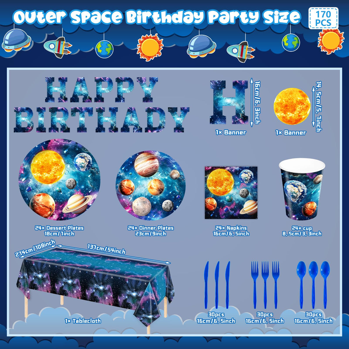 JVORFDG space-themed napkins for quick cleanup after cosmic celebrations.