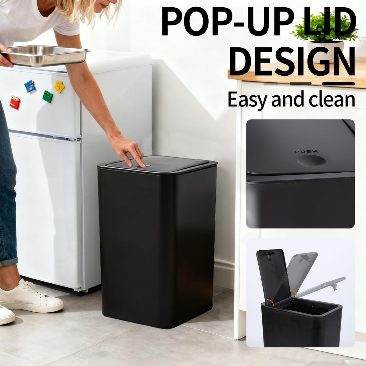 JWKDXH pet-proof trash can deters dogs from rummaging through waste