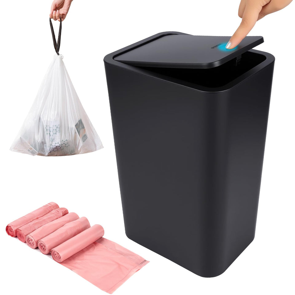 JWKDXH slim 4-gallon trash can fitting tight spaces and reducing clutter