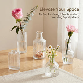 JXINDUJU bubble-free crystal vase surface highlighting flower clarity