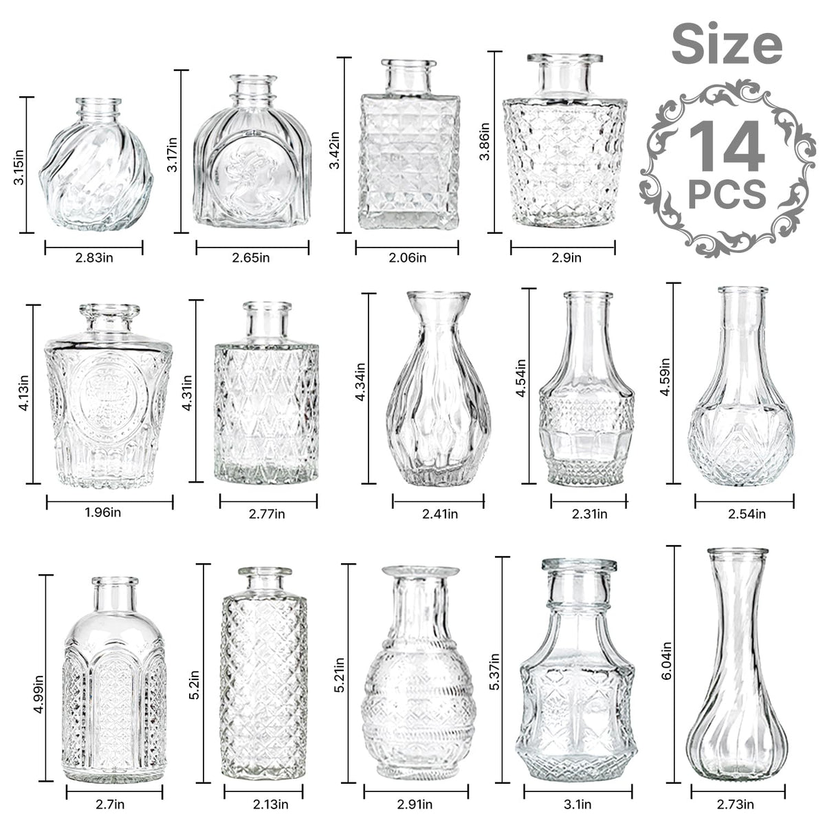 JXINDUJU bud vase styles show distinct patterns for mixed floral displays