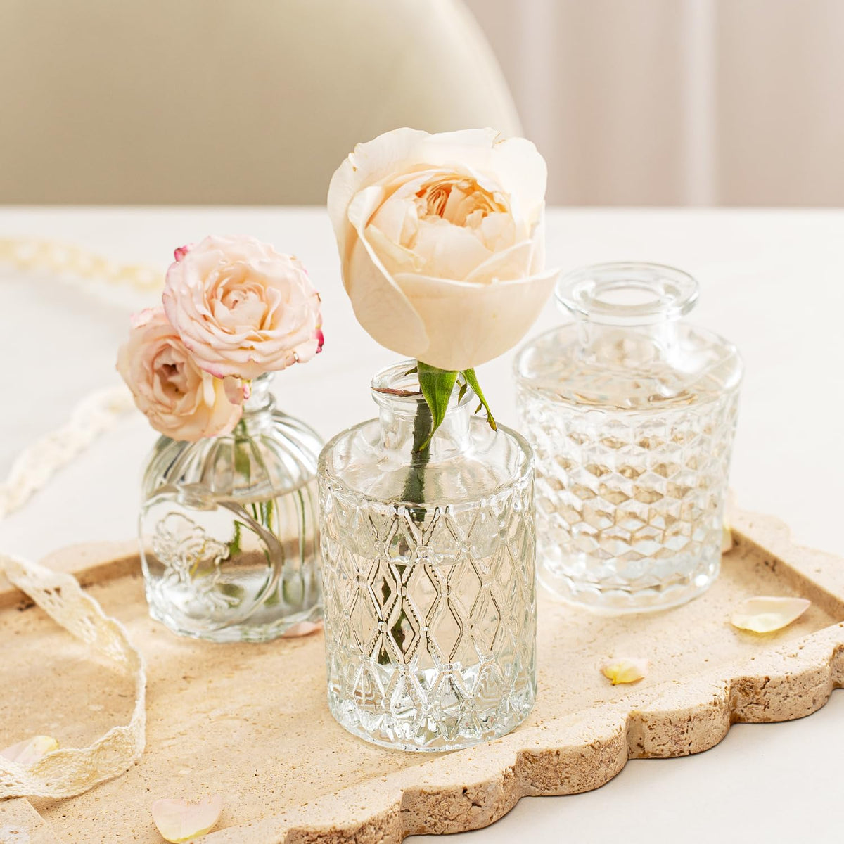 JXINDUJU bud vase with thick base offers stable decor