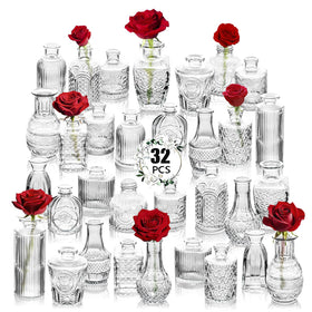 JXINDUJU Clear Glass Bud Vase Variant A for elegant tabletop centerpieces.