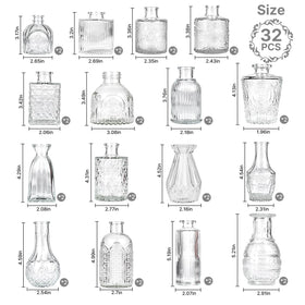 JXINDUJU Clear Glass Bud Vase Variant B ideal for fresh or dried blooms.