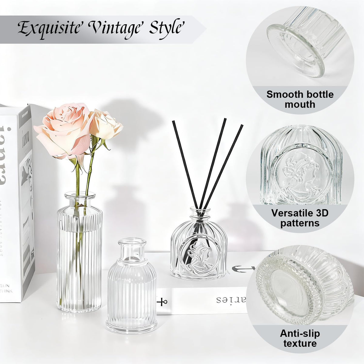 JXINDUJU Clear Glass Bud Vase Variant H arrives gift-ready.