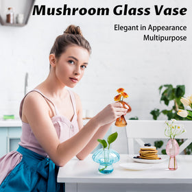 JXWENBYX mushroom vase set six colors side view for modern table decor