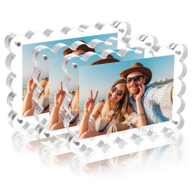 HJYAXQOP 3-pack front view of acrylic frame with clear display and easy photo swap