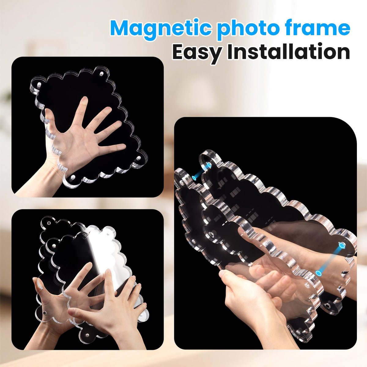 HJYAXQOP scalloped-edge frame adds retro elegance for home or office