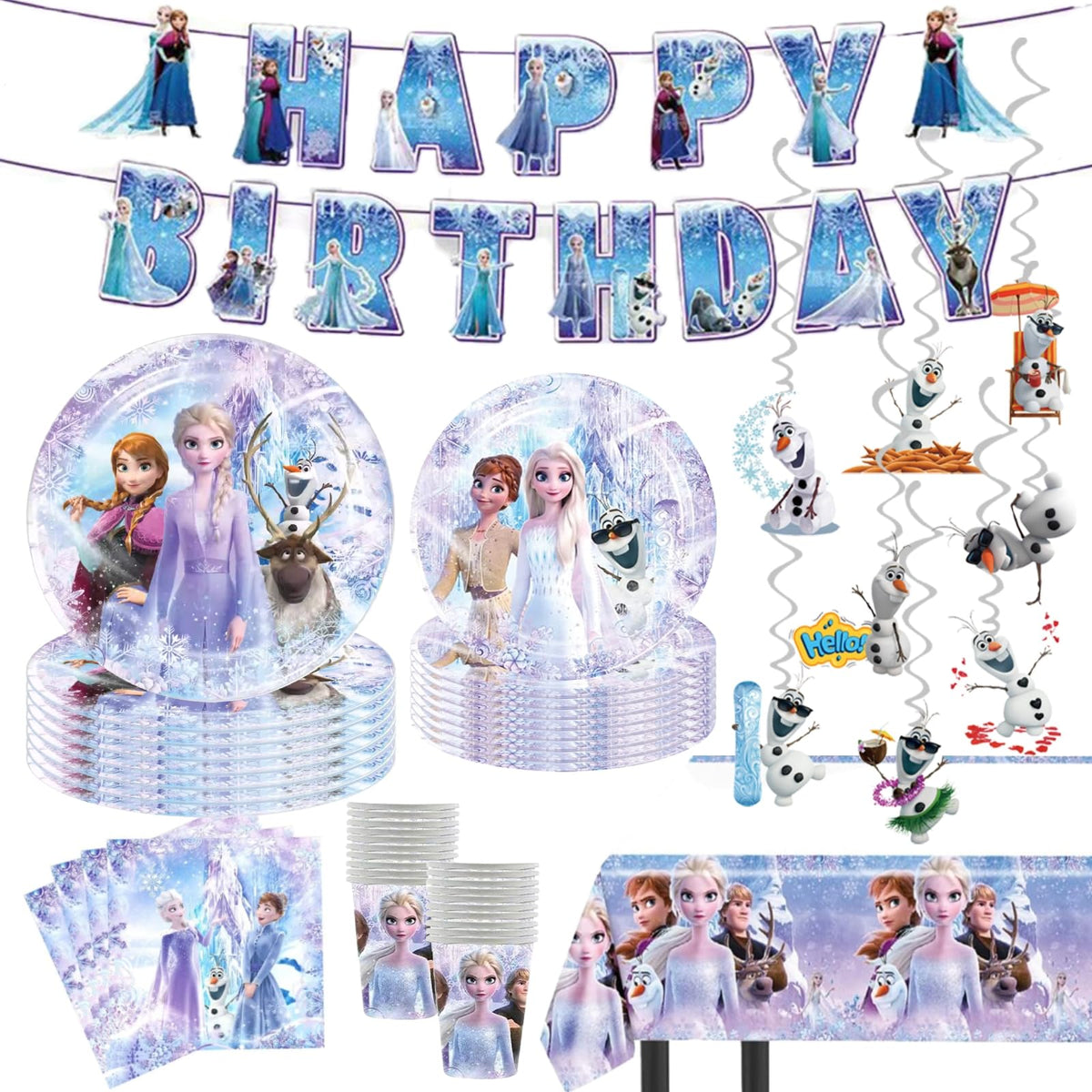 JYHFY Frozen banner brightens pink party decor and sets the mood.