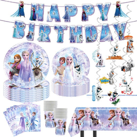 JYHFY Frozen banner brightens pink party decor and sets the mood.