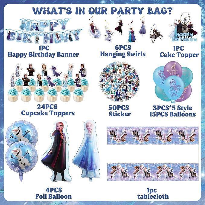 JYHFY Frozen tablecloth adds a magical backdrop to the party table