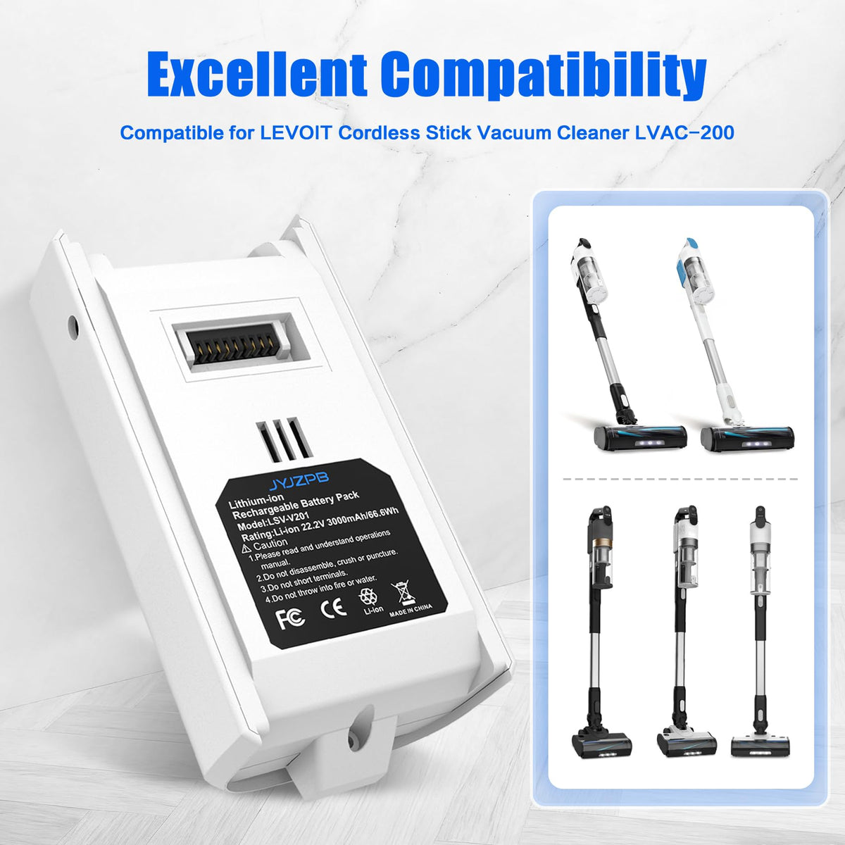 JYJZPB LVAC-200 battery outside box for Levoit vacuums