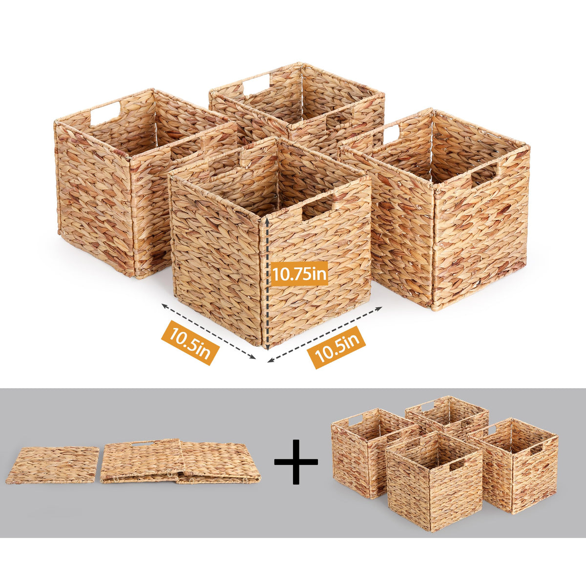 JYXIN four-piece basket set helps organize closets and shelves