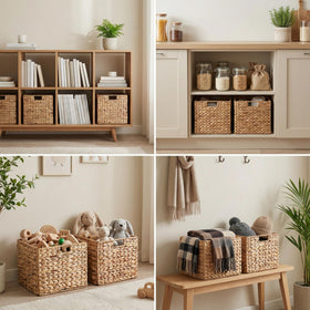 JYXIN wicker baskets compatible with IKEA Kallax cube shelves