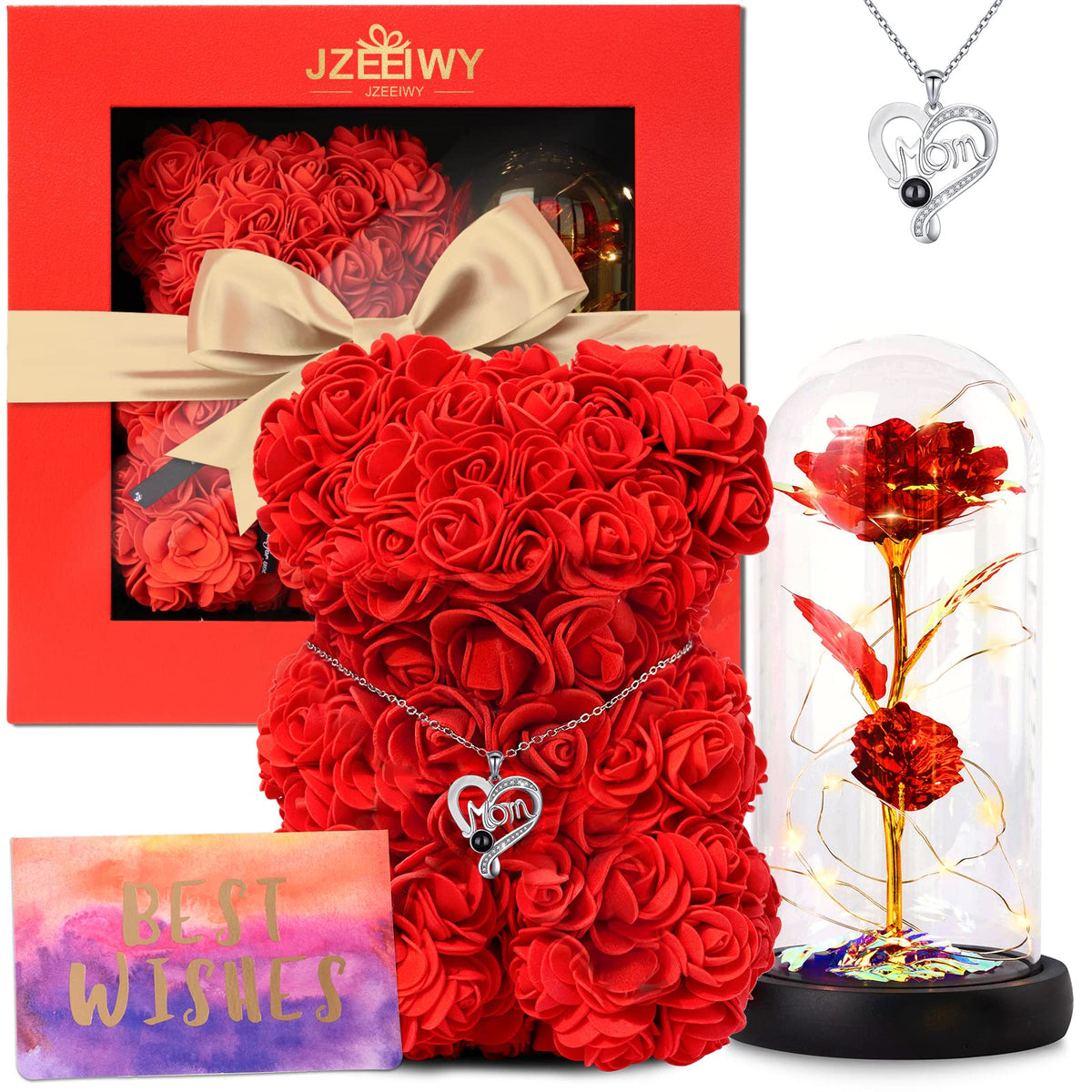 JZEEIWY rose dome with light showcasing a lasting keepsake for mom