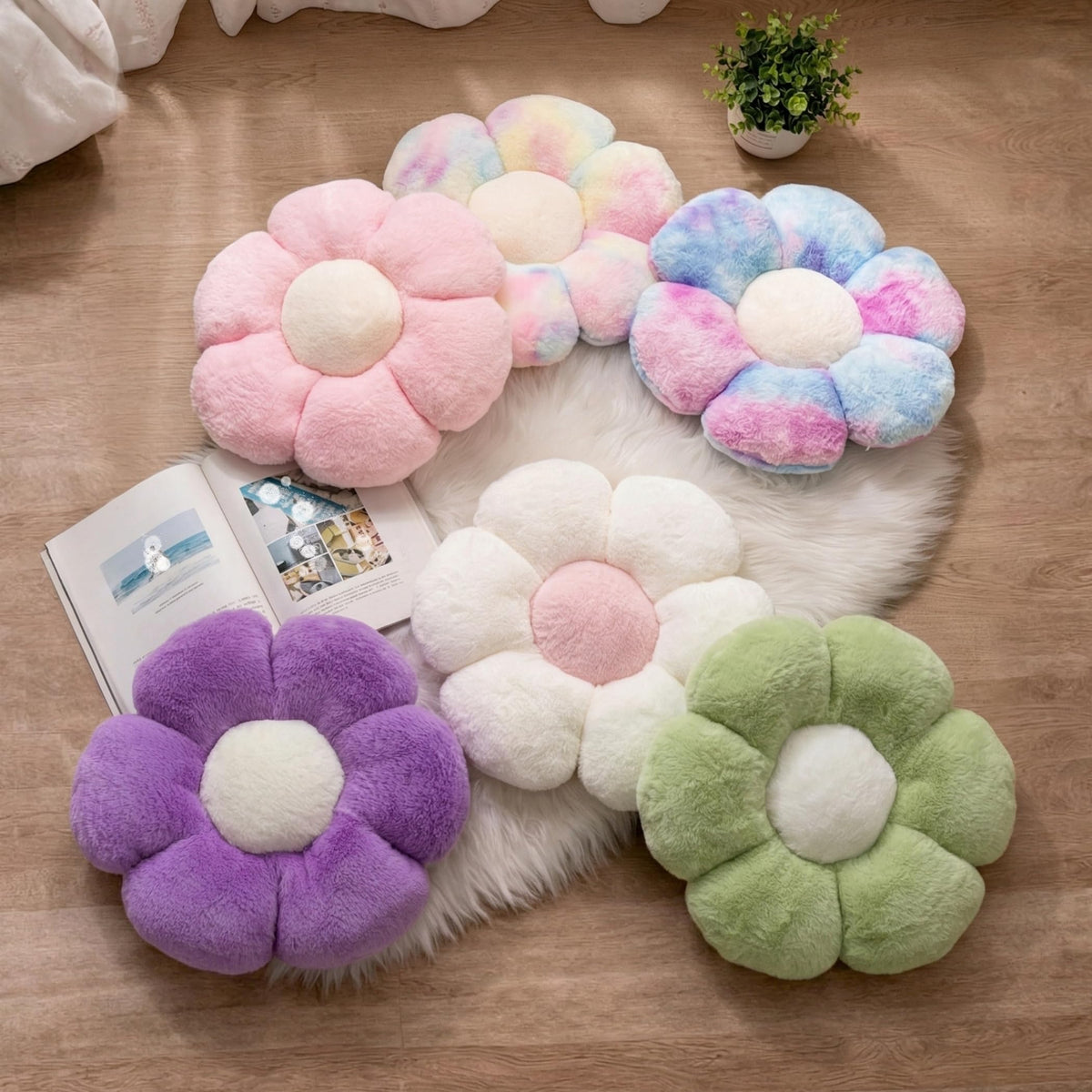 JZNEXD pink daisy pillow provides cute cozy color for a girl’s room