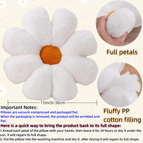 JZNEXD pink and white daisy pillow folded and versatile use