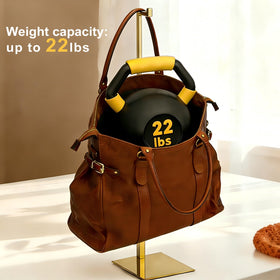 K KAIDIYIN 22lb capacity stand supports large handbags and totes.