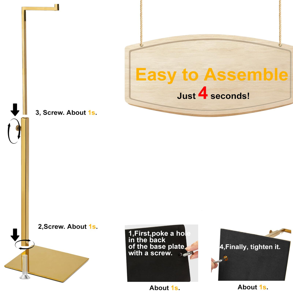 K KAIDIYIN adjustable stand adapts to different bag sizes and styles.