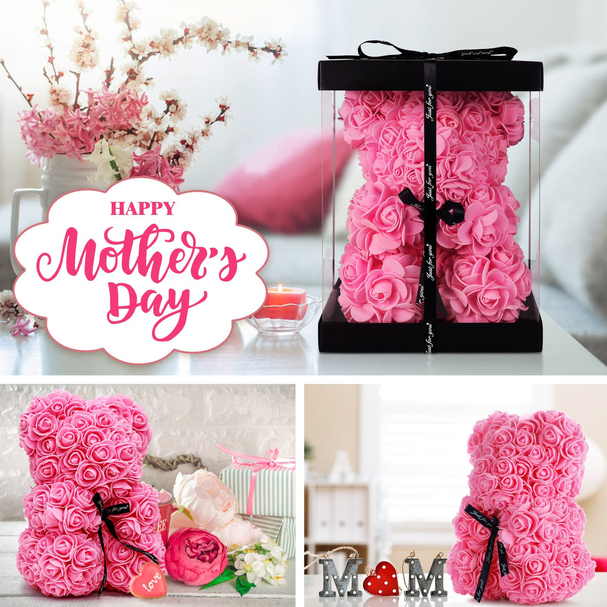 Handmade assembly of the K KYMAKE rose bear highlights craftsmanship