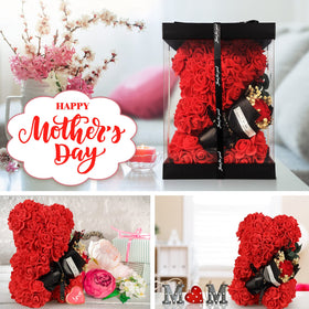 K KYMAKE Rose Bear gift box presentation for elegant unboxing.