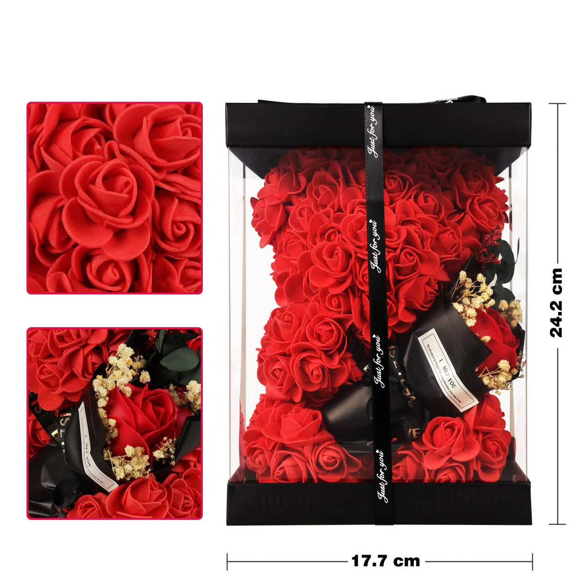 K KYMAKE Rose Bear rose-red color suitable for special occasions.