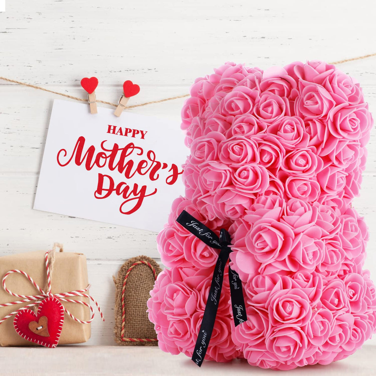Close-up of K KYMAKE rose bear petals showing handmade detail