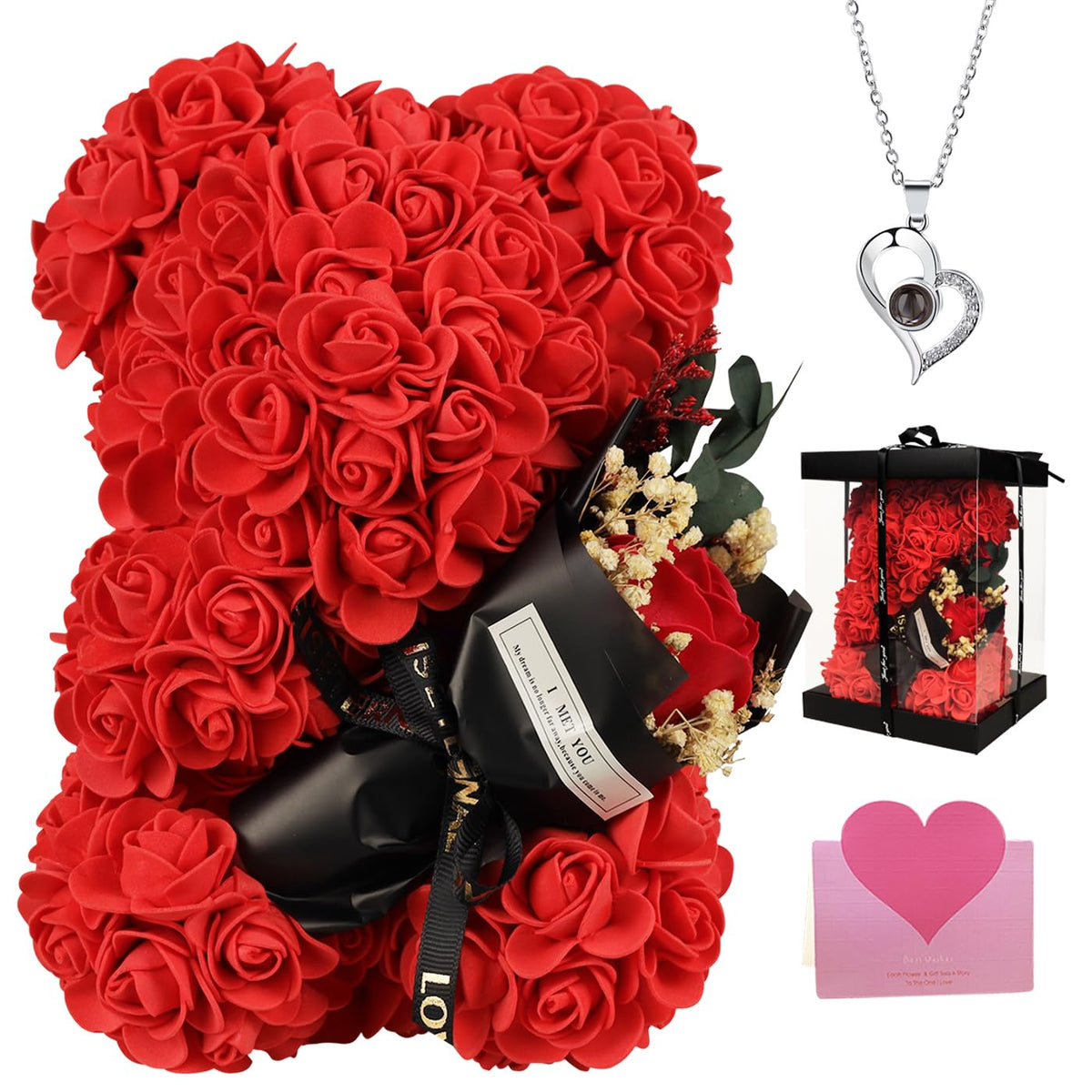 K KYMAKE Rose Bear gift box ready for Mother's Day gifting.