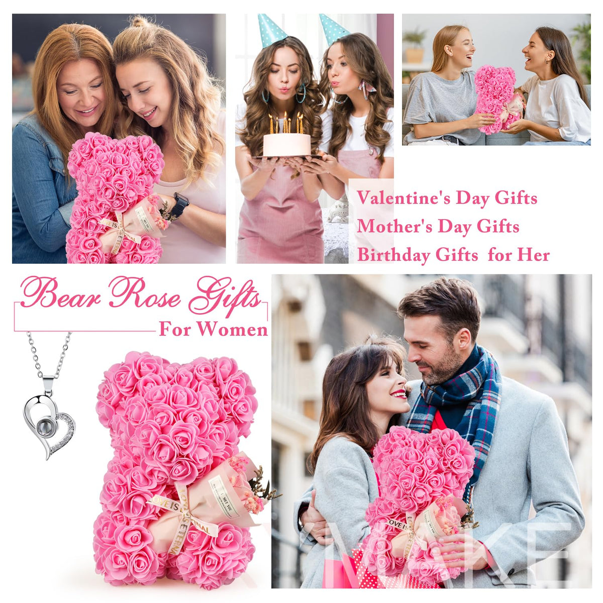 K KYMAKE rose bear displayed to highlight soft texture and craftsmanship.