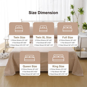 K Masaniji checkered bedding on bed demonstrates versatile cottage style
