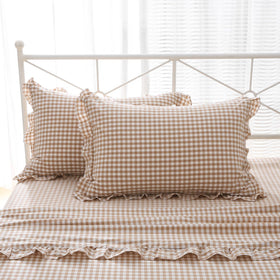K Masaniji king sheet set arranged with neutral decor for bedroom makeover