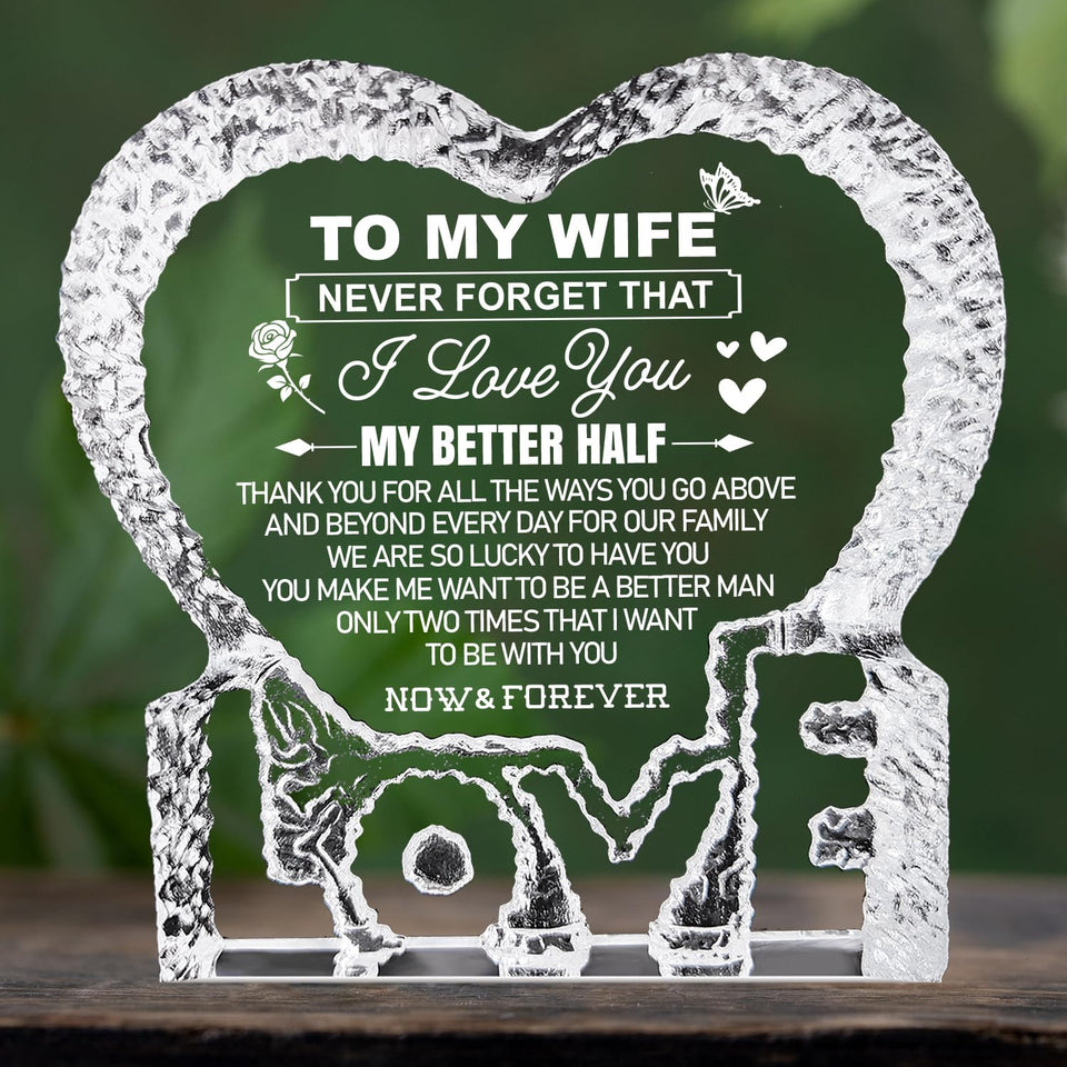 K-MLICE Mother’s Day heart crystal keepsake on display, elegant and enduring.