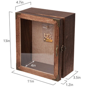 KAASTHAA Shadow Box 11x13 acrylic door protects items from dust.