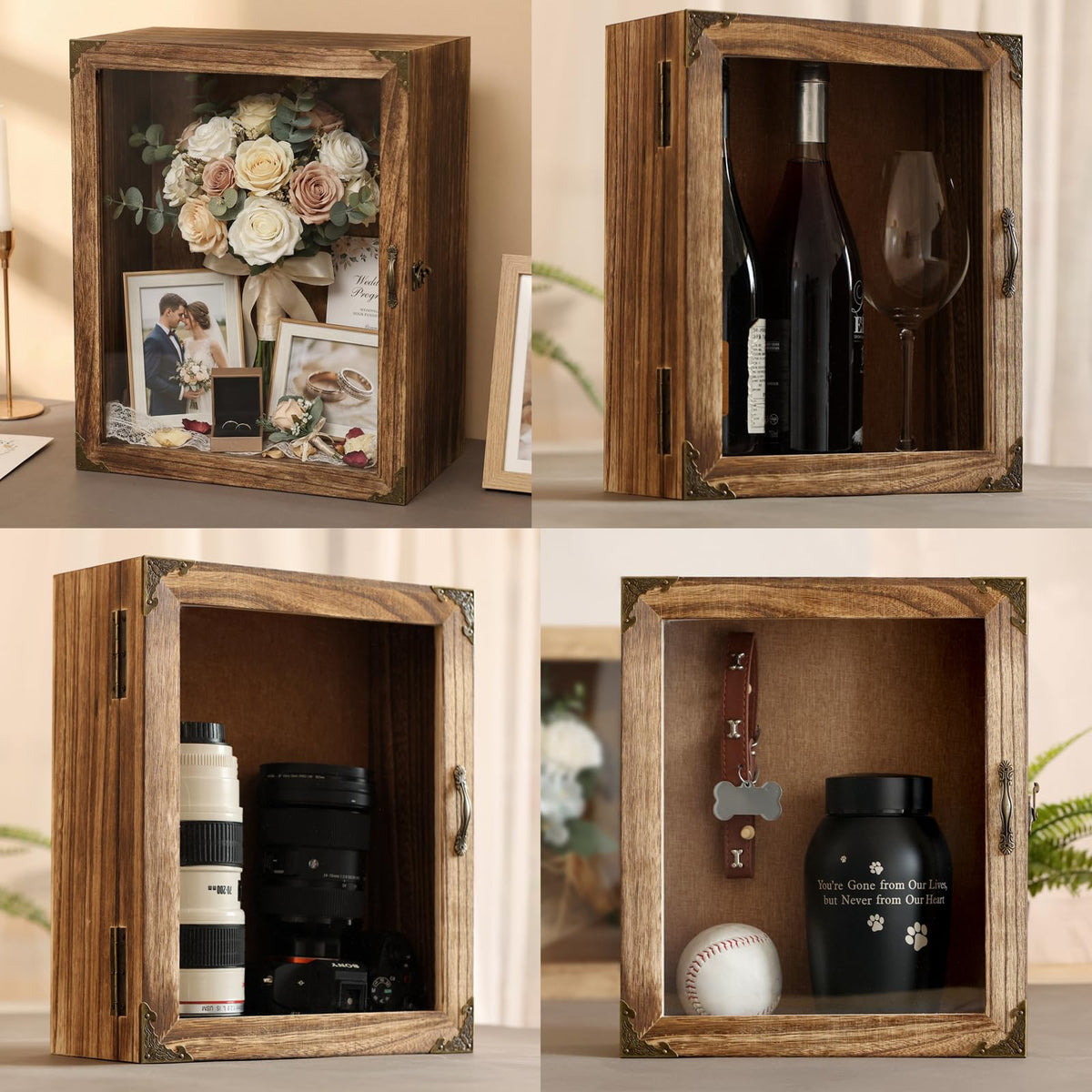 KAASTHAA Shadow Box 11x13 rustic burnt wood finish with vintage charm.