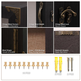 KAASTHAA Shadow Box Frame hinged door with handle for secure display