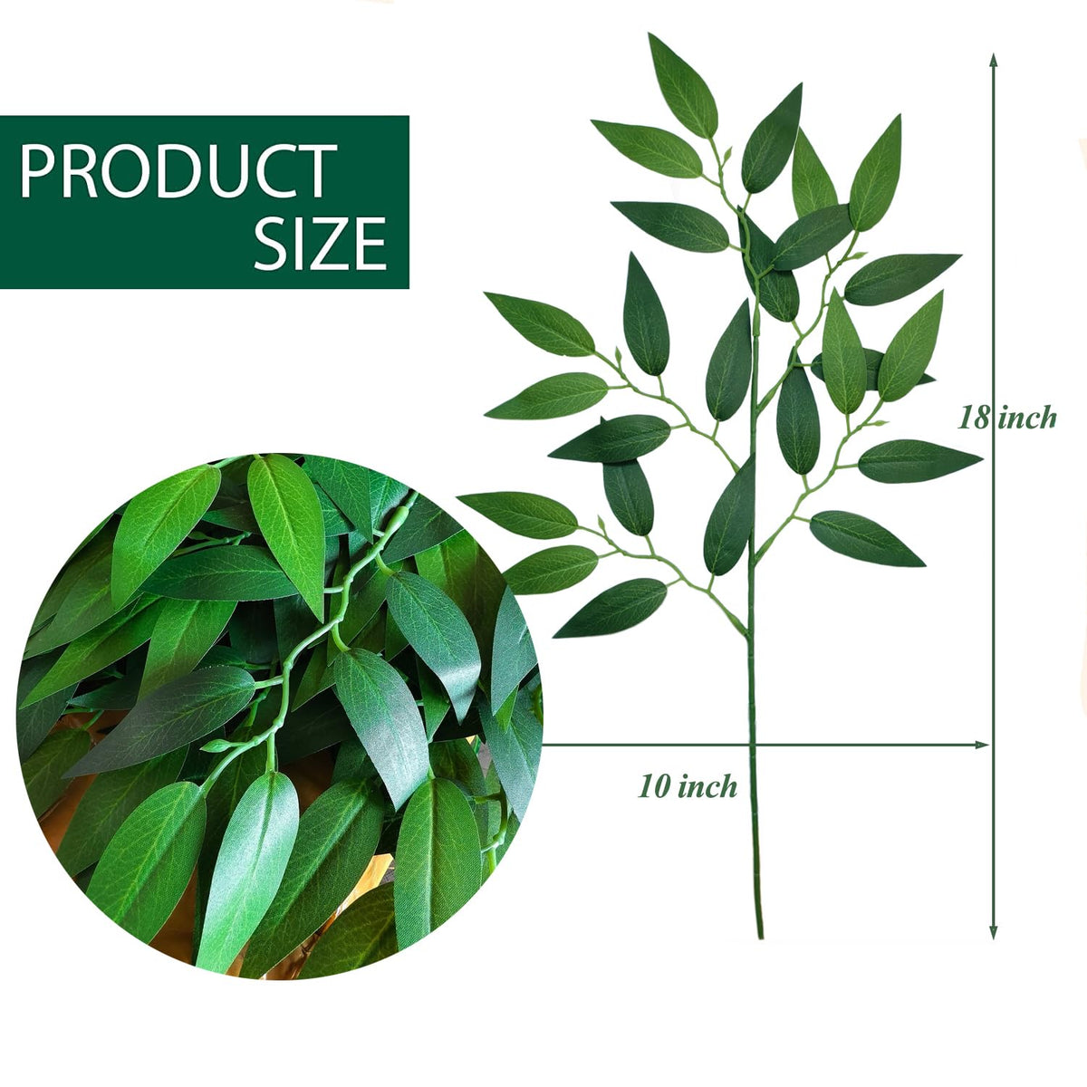 KACOMACO Italian Ruscus stems in a vase showing natural leaf variation.