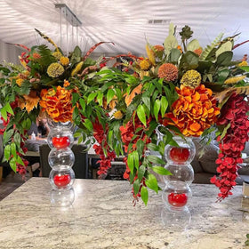 KACOMACO 18in Ruscus stems blended into a backdrop banner setup.