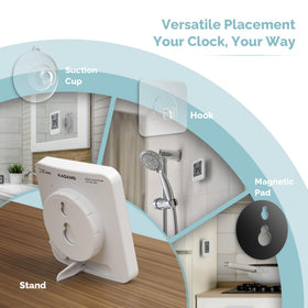 KADAMS Shower Clock suction cup mount for flexible placement