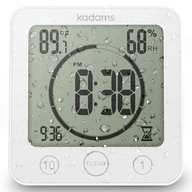KADAMS Shower Clock waterproof digital timer in a bathroom setting for precise timing